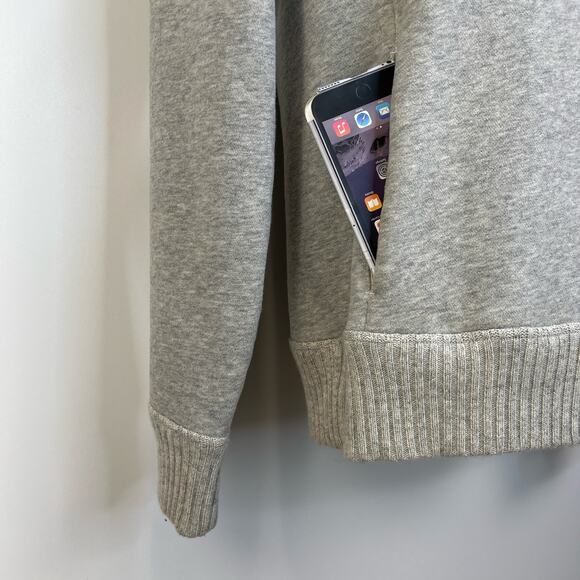 Club Monaco Shawl Collar Sweatshirt Gray Heathered - Picture 5 of 7